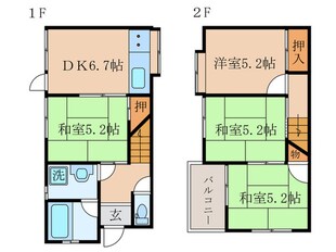 富野南清水貸家の物件間取画像